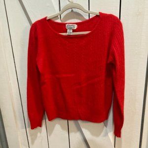Vintage Villager Lambswool angora rabbit hair red sweater large